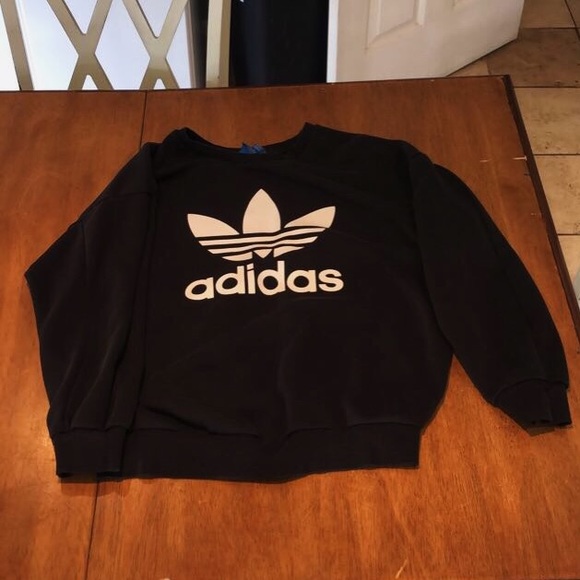 adidas Sweaters - Adidas Trefoil Black Crewneck